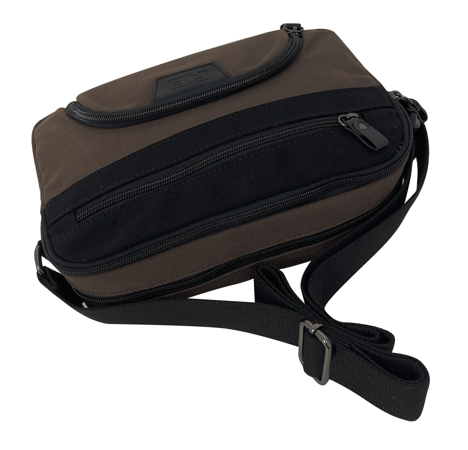 FIB Byron East West Sling Shoulder Bag Travel Adjustable Strap - Brown V563-00314C-BROWN