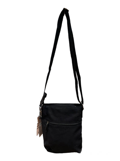 FIB Byron Cotton Canvas Sling Bag Shoulder Travel - Black V563-00315C-BLACK