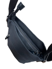 FIB Byron Cotton Canvas Sling Bag Shoulder Travel - Black V563-00315C-BLACK