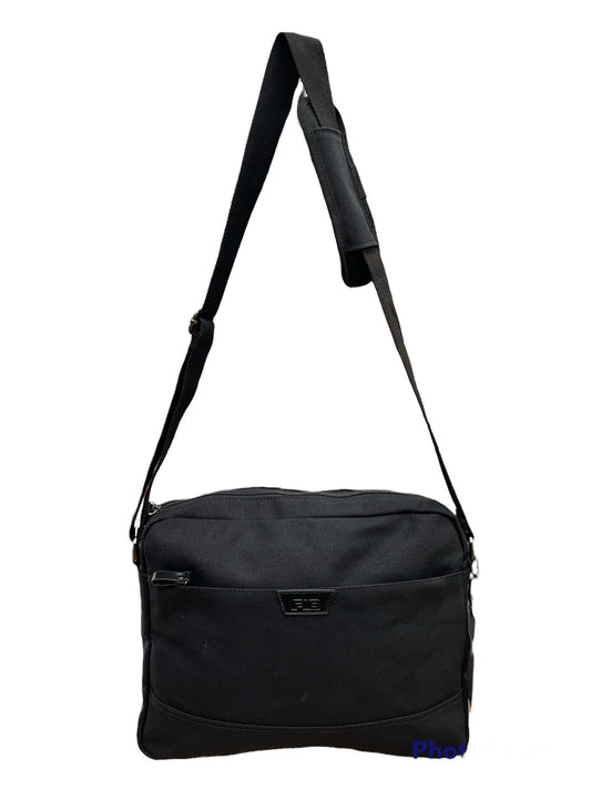 FIB Byron Canvas Laptop Messenger Bag - Black, Adjustable Strap, Fits 13" Laptop V563-00318C-BLACK