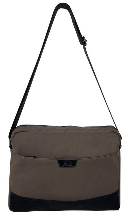 FIB Byron Canvas Laptop Messenger Bag Travel Shoulder Sling - Brown V563-00318C-BROWN