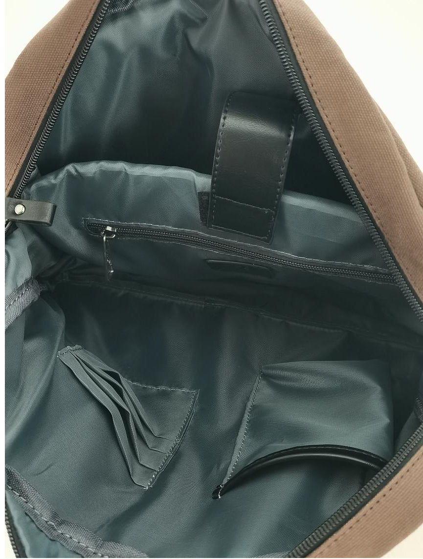 FIB Byron Canvas Laptop Messenger Bag Travel Shoulder Sling - Brown V563-00318C-BROWN