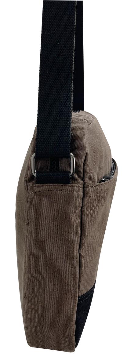 FIB Byron Canvas Laptop Messenger Bag Travel Shoulder Sling - Brown V563-00318C-BROWN