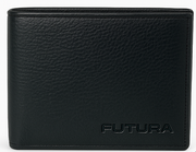 Futura Mens RFID Protected Slim Genuine Leather Wallet - Black V563-00377L-BLACK
