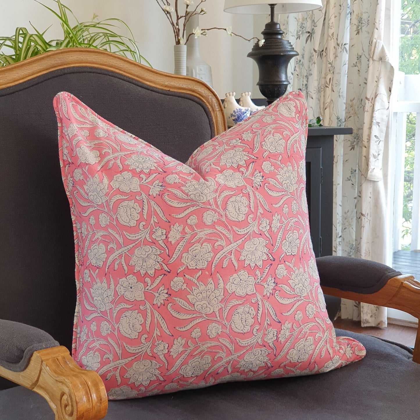 Kolka Pastel Pink Decorative Soft Cotton Voile Decorative Cushion Cover Only - Pink V563-0109