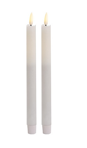 1 Pack of 2 LED Flickering Wax Taper Candles (Battery Operated) in White V563-067100-1PK