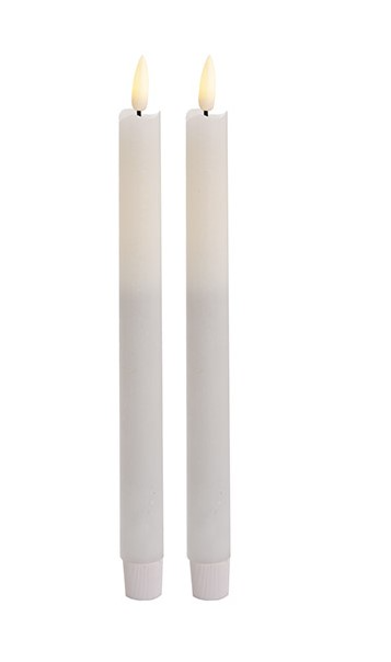 1 Pack of 2 LED Flickering Wax Taper Candles (Battery Operated) in White V563-067100-1PK