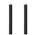 1 Pack of 2 LED Flickering Wax Taper Candles (Battery Operated) in Black V563-067735-1PK