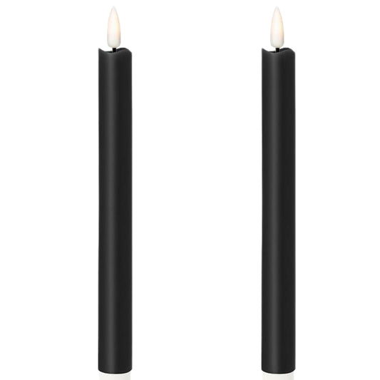 1 Pack of 2 LED Flickering Wax Taper Candles (Battery Operated) in Black V563-067735-1PK