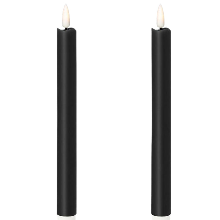 1 Pack of 2 LED Flickering Wax Taper Candles (Battery Operated) in Black V563-067735-1PK
