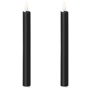 1 Pack of 2 LED Flickering Wax Taper Candles (Battery Operated) in Black V563-067735-1PK