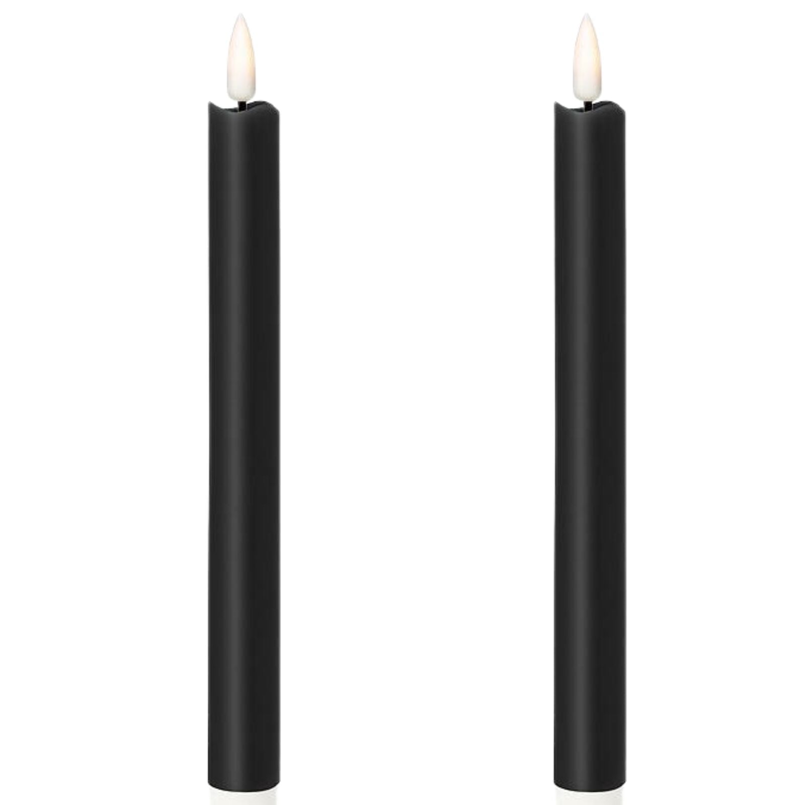 1 Pack of 2 LED Flickering Wax Taper Candles (Battery Operated) in Black V563-067735-1PK