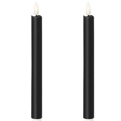 1 Pack of 2 LED Flickering Wax Taper Candles (Battery Operated) in Black V563-067735-1PK