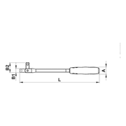 Wurth Breaker Bar 1/2in Drive 365mm Joint Socket Wrench Chrome Plated 180 degrees Rotating Head V563-0712130101