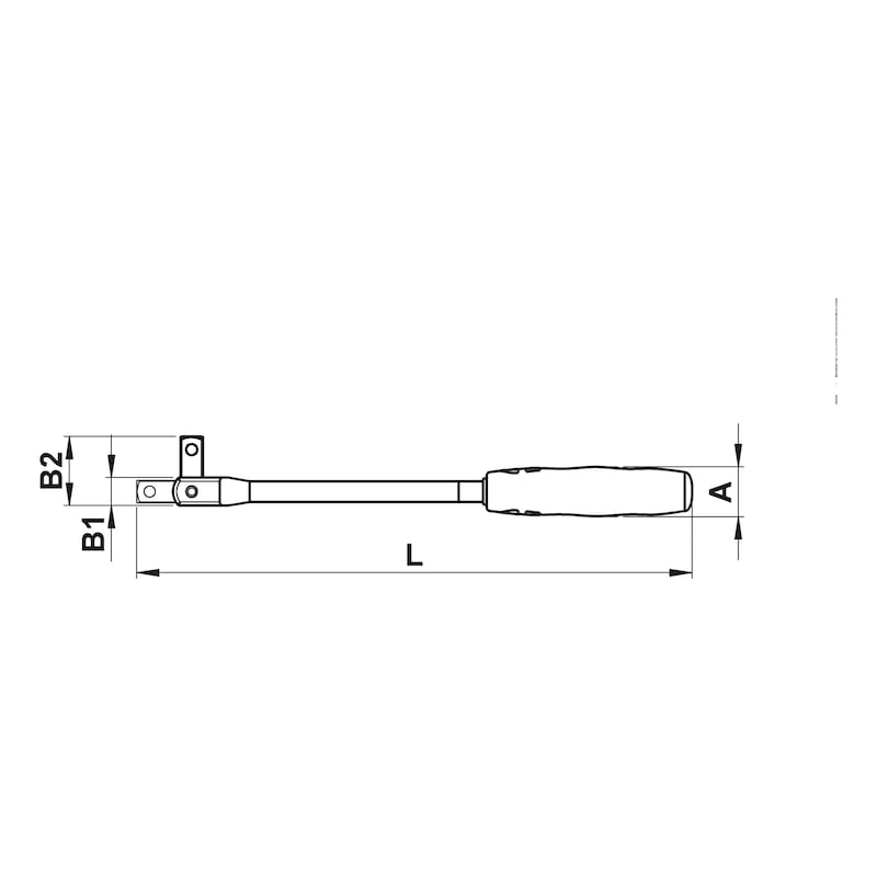 Wurth Breaker Bar 1/2in Drive 365mm Joint Socket Wrench Chrome Plated 180 degrees Rotating Head V563-0712130101