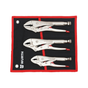 Wurth Locking Pliers Set 3 Piece Nickel Coated with Tool Roll Adjustable Clamp Wrench V563-071409103