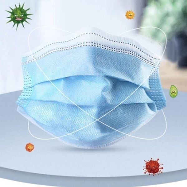 50x Disposable Surgical Face Mask Dust Mouth Guard 3 Ply Air Purifying V563-0899110001-1PACKOF50