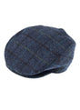 DENTS Abraham Moon Tweed Flat Cap Wool Ivy Hat Driving Cabbie Quilted 1-3038 - Blue - Medium V563-1-3038-BLUE-M