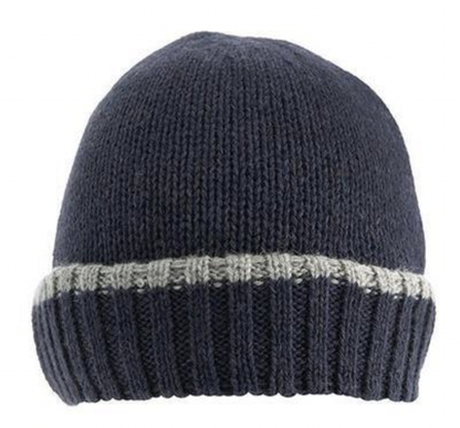 Dents Mens Knitted Hat w/ Turn Up Brim Warm Winter Ski - Navy / Slate V563-1-4086-NVY-SLTE
