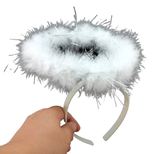 ANGEL HEADBAND Fairy Halo Hair Hoop Costume Dress Up Party Xmas Headpiece V563-10010-WHITE