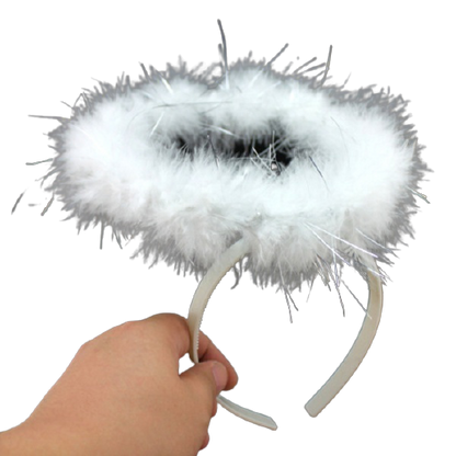 ANGEL HEADBAND Fairy Halo Hair Hoop Costume Dress Up Party Xmas Headpiece V563-10010-WHITE