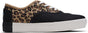 TOMS Womens Casual Canvas Shoes Sneakers Flats Low Cut - Black/Leopard - US Women 6 V563-10015280-LPC_W6