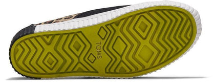 TOMS Womens Casual Canvas Shoes Sneakers Flats Low Cut - Black/Leopard - US Women 6 V563-10015280-LPC_W6