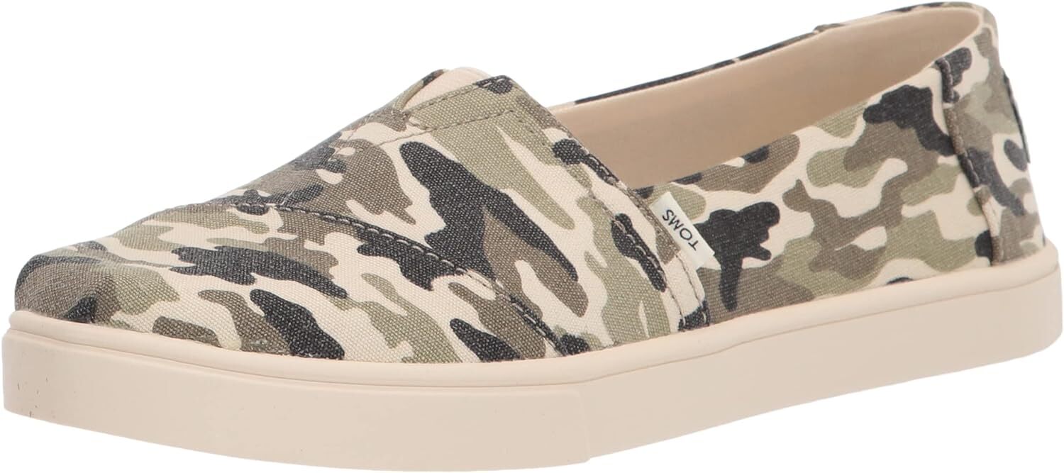 TOMS Womens Casual Canvas Slip On Sneakers Shoes Espadrilles Flats - Army Camo Camouflage - US 9 V563-10016779-US9