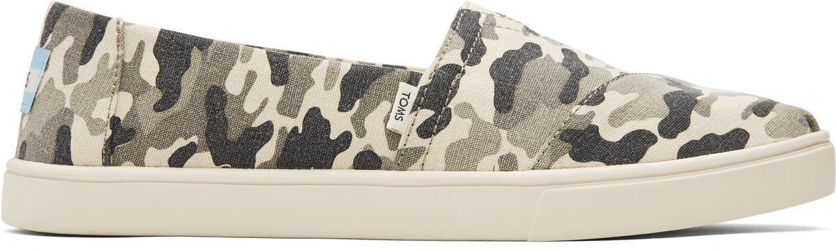 TOMS Womens Casual Canvas Slip On Sneakers Shoes Espadrilles Flats - Army Camo Camouflage - US 9 V563-10016779-US9