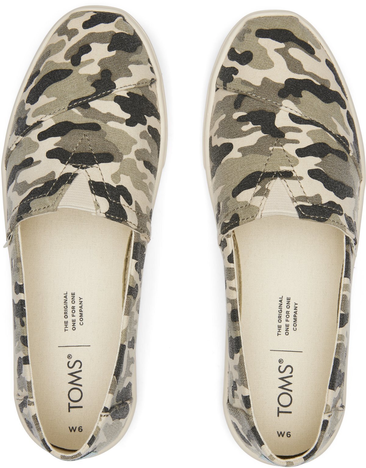 TOMS Womens Casual Canvas Slip On Sneakers Shoes Espadrilles Flats - Army Camo Camouflage - US 9 V563-10016779-US9