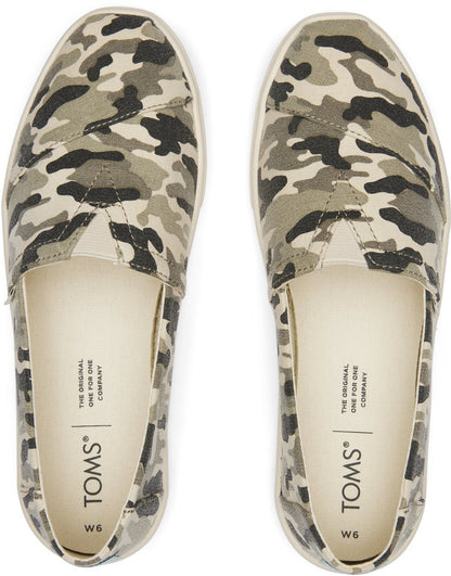 TOMS Womens Casual Canvas Slip On Sneakers Shoes Espadrilles Flats - Army Camo Camouflage - US 9 V563-10016779-US9