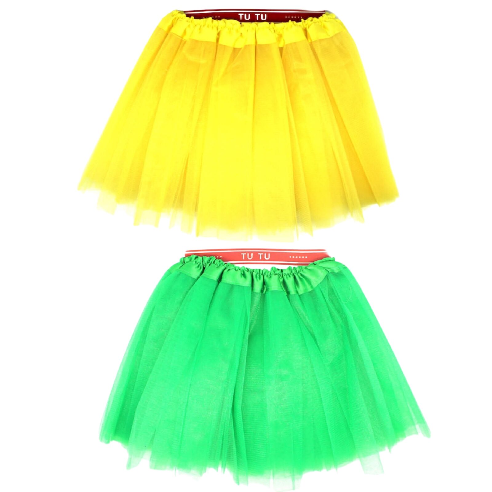 2x Tulle Ballerina Tutu - Small, 3-Layer Children's Costume Skirt - Yellow & Green Australia Day V563-10051_2X
