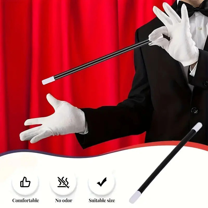 Black MAGIC WAND Magicians Wizard Costume Prop Party Accessory 30cm Length V563-10225