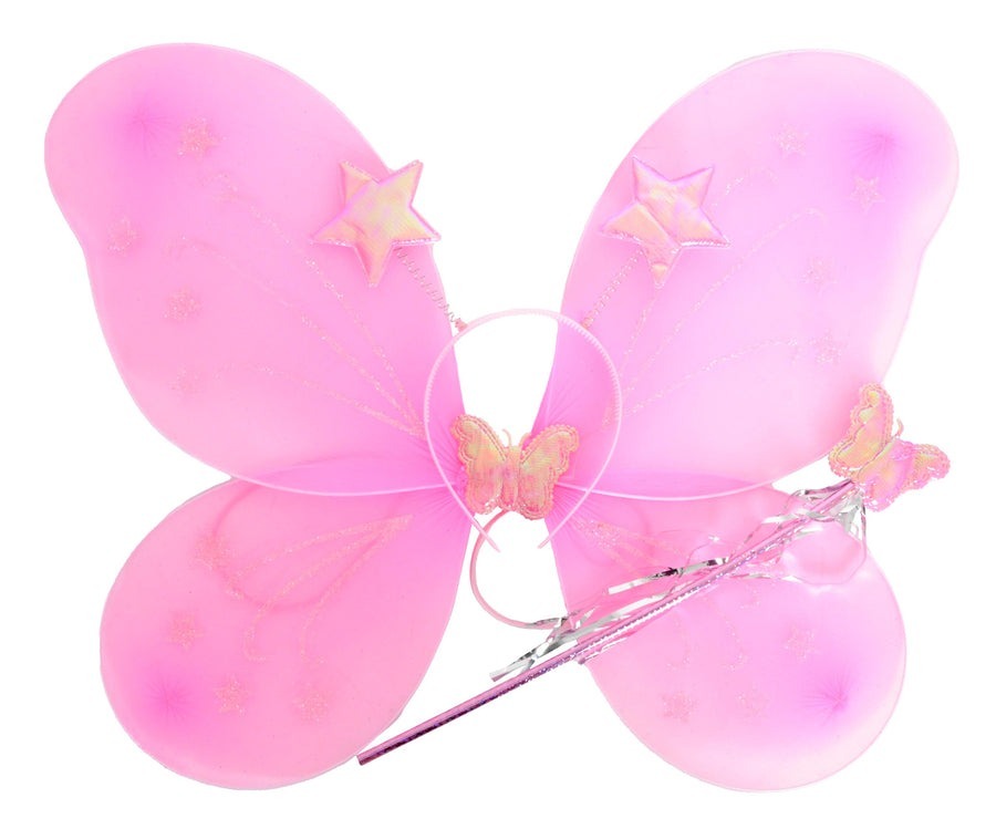 Girls Kids Angel Fairy Butterfly Wing Fancy Princess Costume Party - Light Pink V563-10420-05
