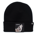Goorin Lone Wolf Man Beanie Hat Warm Winter Ski Animal Series - Black V563-107-0120-BLK
