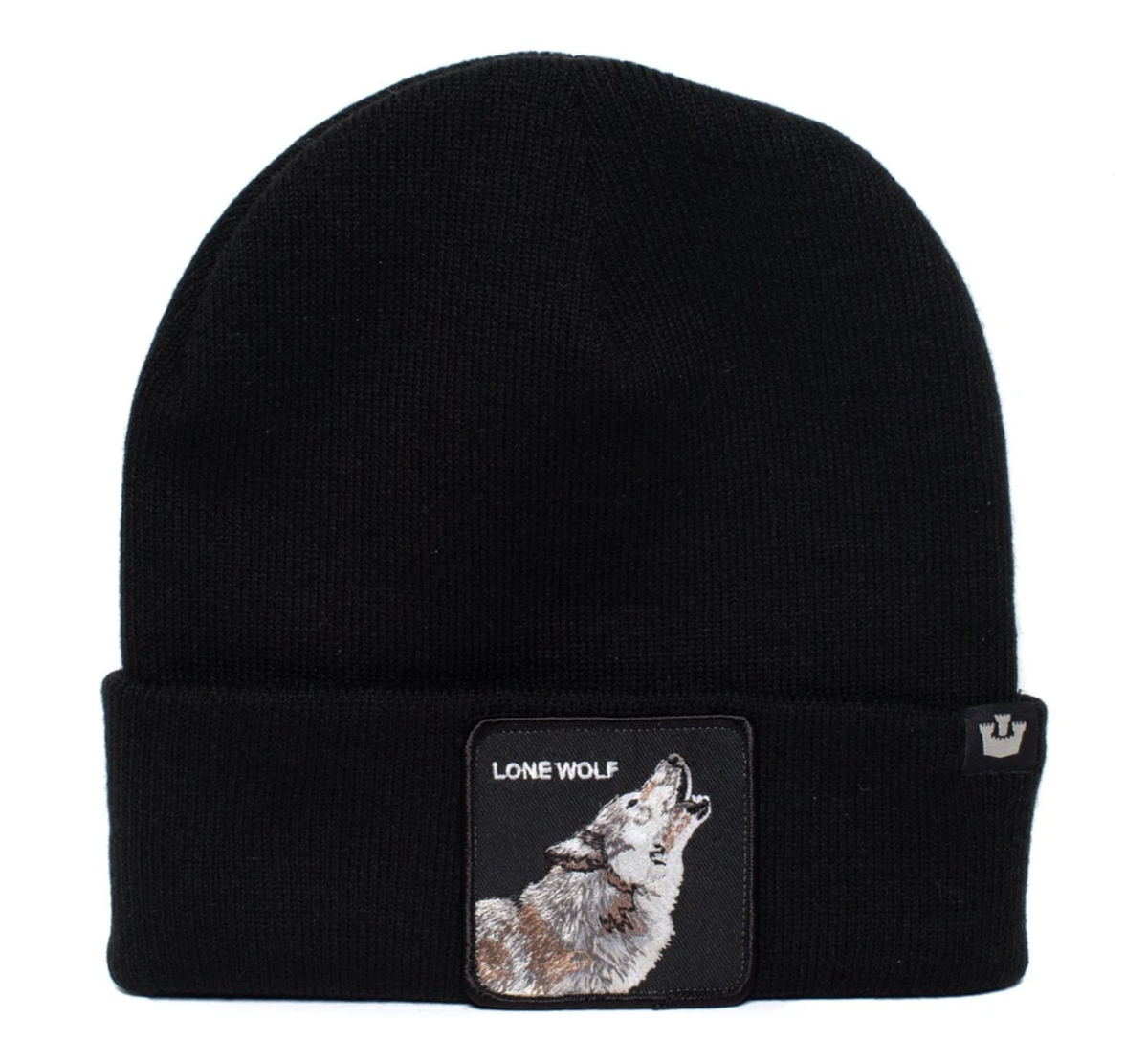Goorin Lone Wolf Man Beanie Hat Warm Winter Ski Animal Series - Black V563-107-0120-BLK