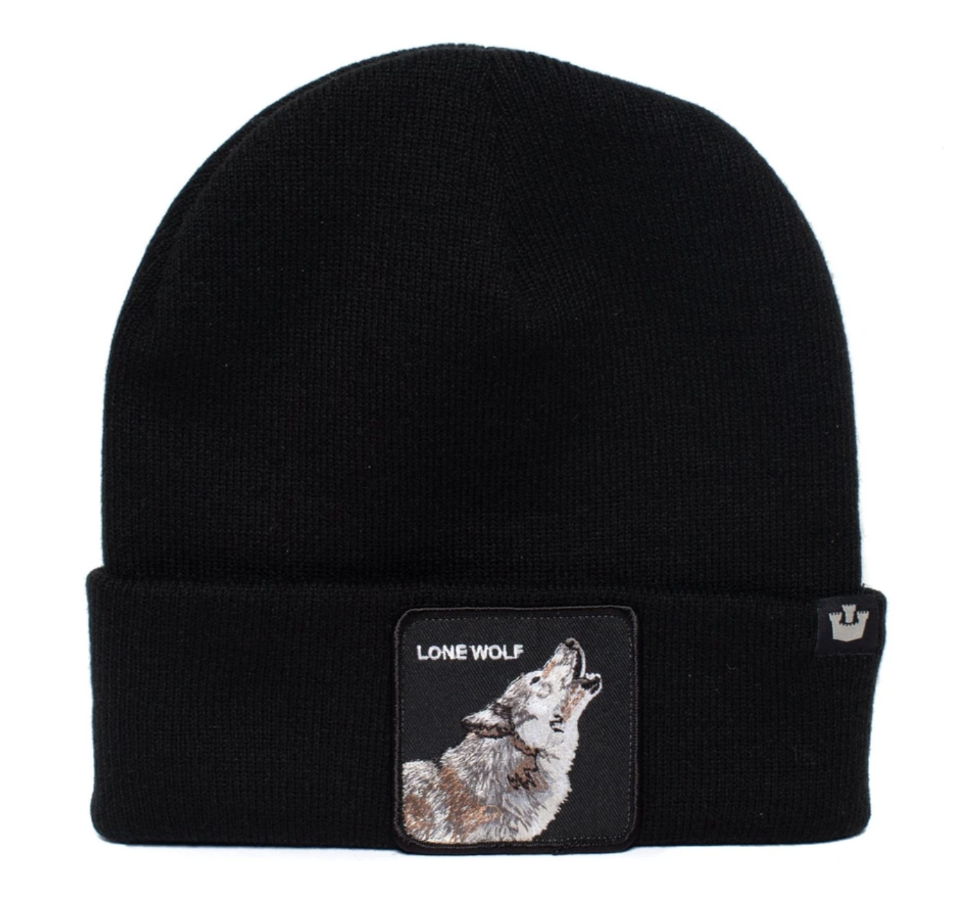 Goorin Lone Wolf Man Beanie Hat Warm Winter Ski Animal Series - Black V563-107-0120-BLK
