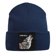 Goorin Wolf Man Beanie Hat Warm Winter Ski Animal Series Lone Wolf - Navy V563-107-0120-NVY
