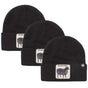 3x Goorin Sheep for Brains Beanie Hat Warm Winter Ski Animal Series - Black V563-107-0218-BLK-3X