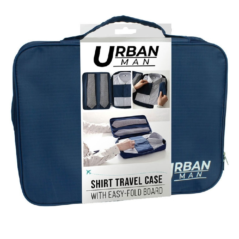 Urban Travel Shirt Organiser Bag Case Pouch w/ Fold Board 36cm x 26cm x 5cm in Blue V563-110041