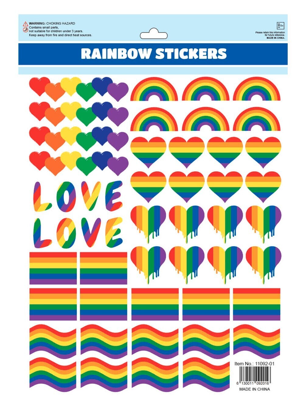 50pcs LGBT Rainbow Stickers Love Heart Funny Skateboard Laptop Vinyl Decal V563-11092-04