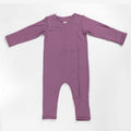 Ponchik Babies + Kids - Magnetic Bamboo Body Suit Onesie - Plum - 0-3m V563-11100401