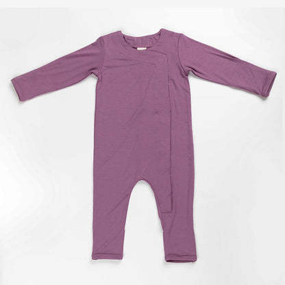 Ponchik Babies + Kids - Magnetic Bamboo Body Suit Onesie - Plum - 6-12m V563-111004012