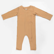 Ponchik Babies + Kids Magnetic Bamboo Body Suit - Toffee - 3-6m V563-111004031