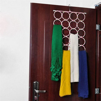 1x 28 Hole Scarf Hanger Holder Storage Tie Belt Scarf Organiser Space Saver V563-11163