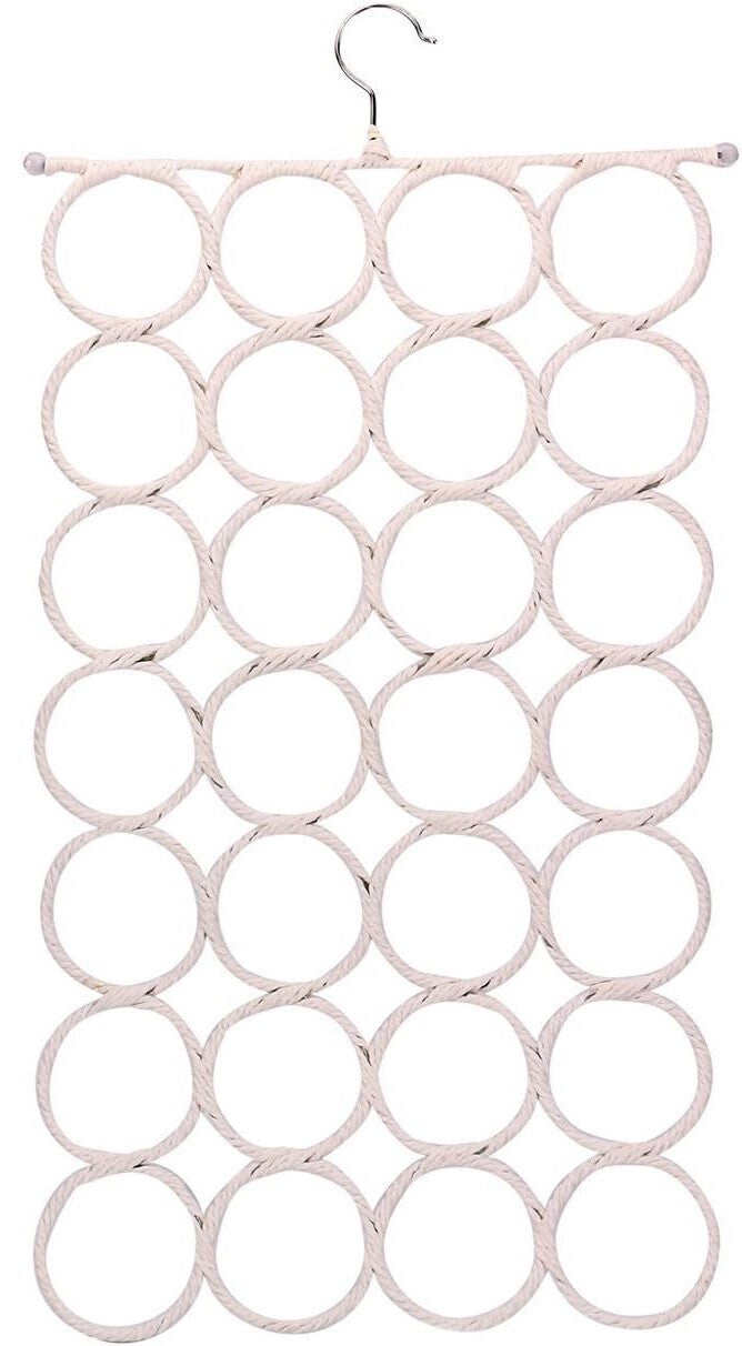 1x 28 Hole Scarf Hanger Holder Storage Tie Belt Scarf Organiser Space Saver V563-11163