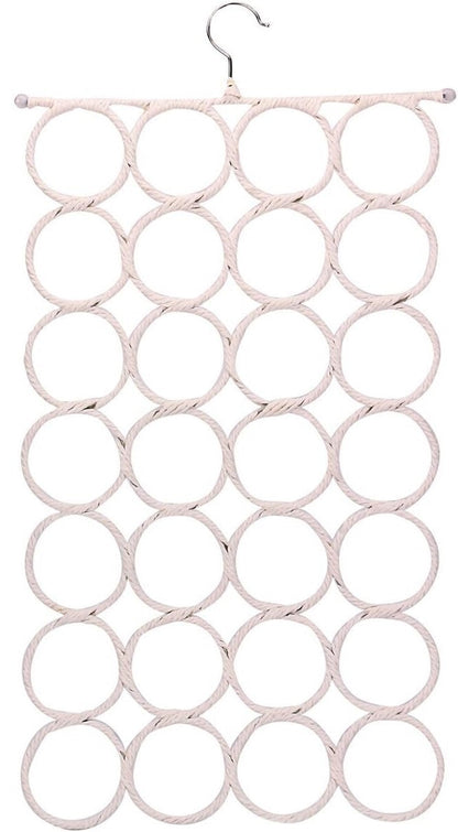 1x 28 Hole Scarf Hanger Holder Storage Tie Belt Scarf Organiser Space Saver V563-11163