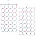 2x 24 Hole Scarf Hanger Holder Storage Tie Belt Scarf Organiser Space Saver V563-11163-2PCS