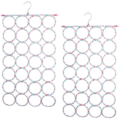 2x 24 Hole Scarf Hanger Holder Storage Tie Belt Scarf Organiser Space Saver V563-11163-2PCS