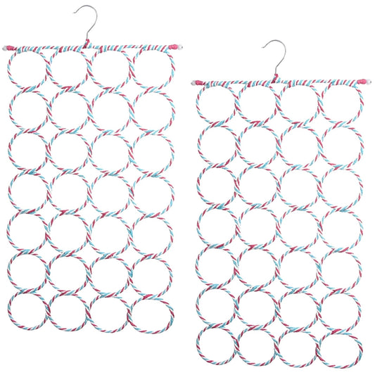 2x 24 Hole Scarf Hanger Holder Storage Tie Belt Scarf Organiser Space Saver V563-11163-2PCS